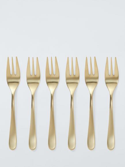 John Lewis Stainless Steel Pastry Forks, Set of 6, Champagne, Champagne