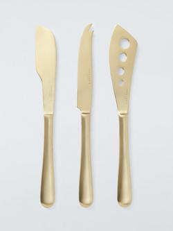John Lewis Stainless Steel Cheese Knives, Set of 3, Champagne, 