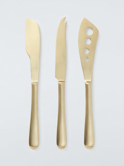 John Lewis Stainless Steel Cheese Knives, Set of 3, Champagne, 