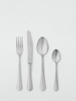 John Lewis Stonewash Stainless Steel Cutlery Set, 16 Piece/4 Place Settings, 