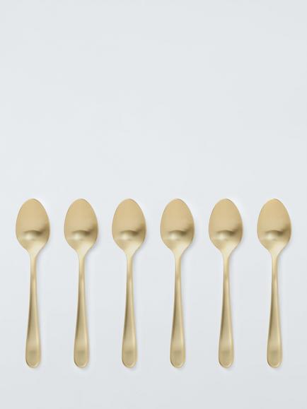 John Lewis Stainless Steel Teaspoons, Set of 6, Champagne, Champagne