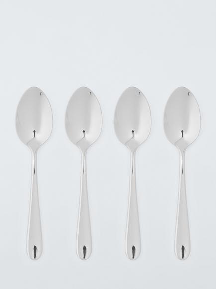 John Lewis Luna Stainless Steel Dessert Spoons, Set of 4, 