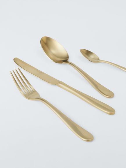 John Lewis Stainless Steel Cutlery Set, 16 Piece/4 Place Settings, Champagne - view 2, 