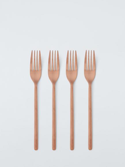 John Lewis Stainless Steel Copper Cutlery Set, 16 Piece/4 Place Settings - view 2, 