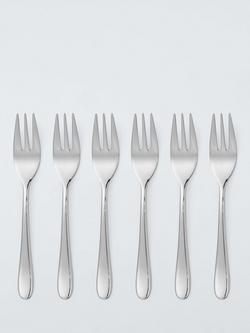 John Lewis Luna Stainless Steel Pastry Forks, Set of 6, Silver