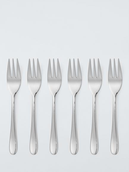 John Lewis Luna Stainless Steel Pastry Forks, Set of 6, Silver