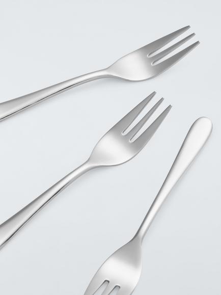 John Lewis Luna Stainless Steel Pastry Forks, Set of 6 - view 2, Silver