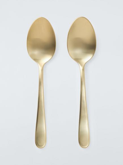 John Lewis Stainless Steel Serving Spoons, Set of 2, Champagne, Champagne