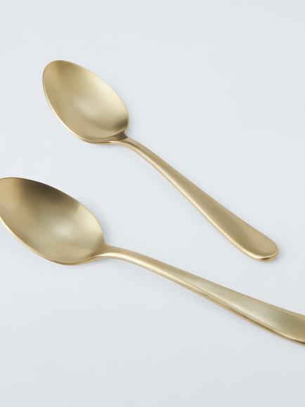 John Lewis Stainless Steel Serving Spoons, Set of 2, Champagne - view 2, Champagne