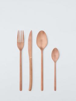 John Lewis Stainless Steel Copper Cutlery Set, 4 Piece/1 Place Setting, 