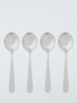 John Lewis Luna Stainless Steel Soup Spoons, Set of 4, 