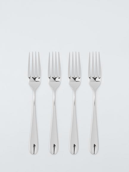 John Lewis Luna Stainless Steel Dessert Forks, Set of 4, 