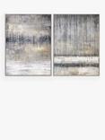 John Lewis Sabrina Roscino 'Torrent' Abstract Framed Canvas, Set of 2, 120 x 90cm, Grey/Gold
