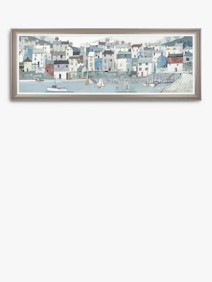 John Lewis Adelene Fletcher 'Shoreline' Framed Canvas, 52 x 138cm, Blue/Multi, Blue/Multi