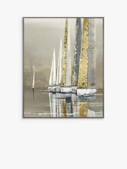 John Lewis Adelene Fletcher 'Golden Sails' Framed Canvas, 102.5 x 82.5cm, Gold, Gold
