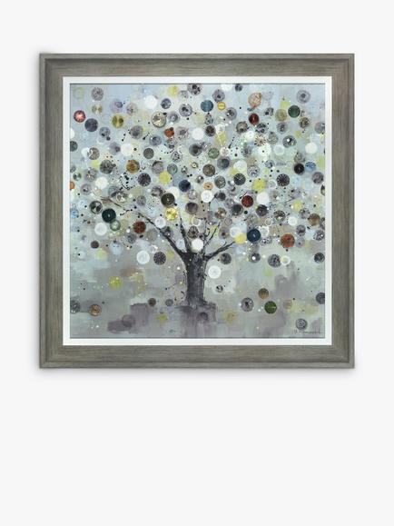 John Lewis Ulyana Hammond 'Watch Tree' Framed Canvas Print, 60 x 60cm, Multi, Multi