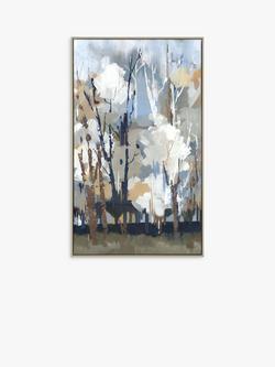 John Lewis A Lera 'Silversong Birch' Framed Canvas Print, 67 x 40cm, Blue/Multi, Blue/Multi