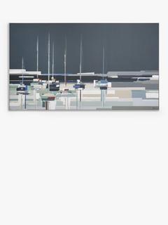 John Lewis Sabrina Roscino 'Side by Side' Framed Canvas, 82 x 142cm, Blue/Multi