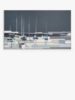 John Lewis Sabrina Roscino 'Side by Side' Framed Canvas, 82 x 142cm, Blue/Multi, Blue/Multi