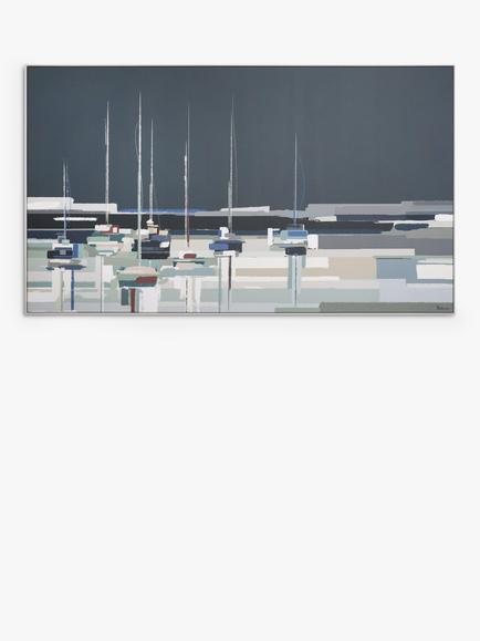 John Lewis Sabrina Roscino 'Side by Side' Framed Canvas, 82 x 142cm, Blue/Multi, Blue/Multi