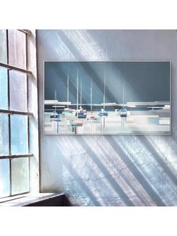 John Lewis Sabrina Roscino 'Side by Side' Framed Canvas, 82 x 142cm, Blue/Multi - view 2, Blue/Multi