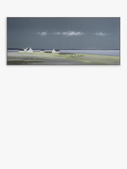 John Lewis Ulyana Hammond 'Day's End' Framed Canvas, 52 x 122cm, Blue/Green, Blue/Green