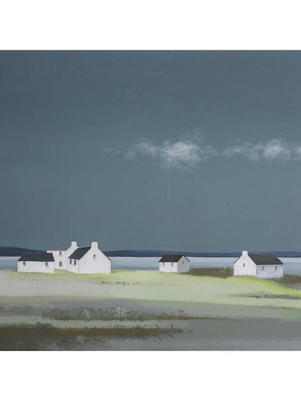 John Lewis Ulyana Hammond 'Day's End' Framed Canvas, 52 x 122cm, Blue/Green - view 2, Blue/Green