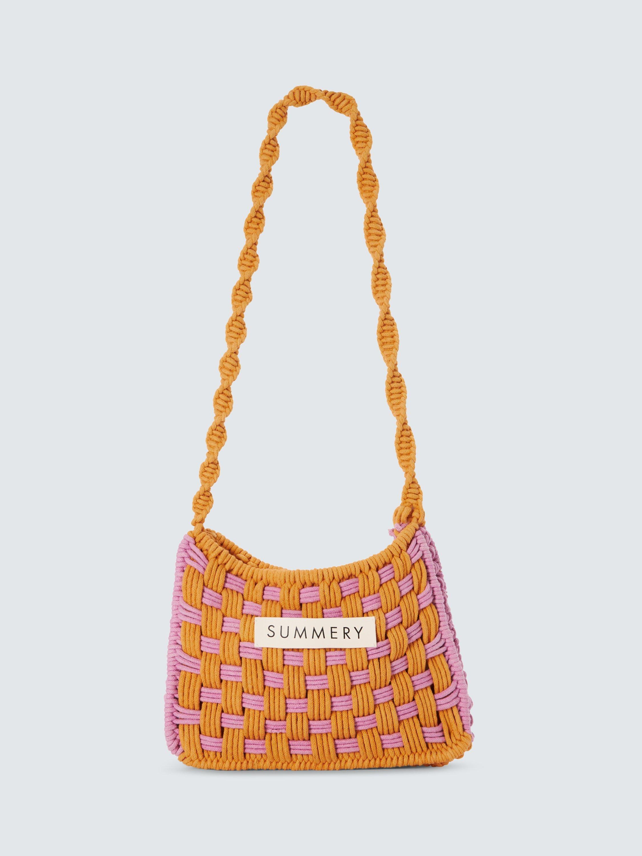 Product image 1 of 6, which shows SUMMERY Copenhagen Taci Woven Cross Body Bag, Banana
