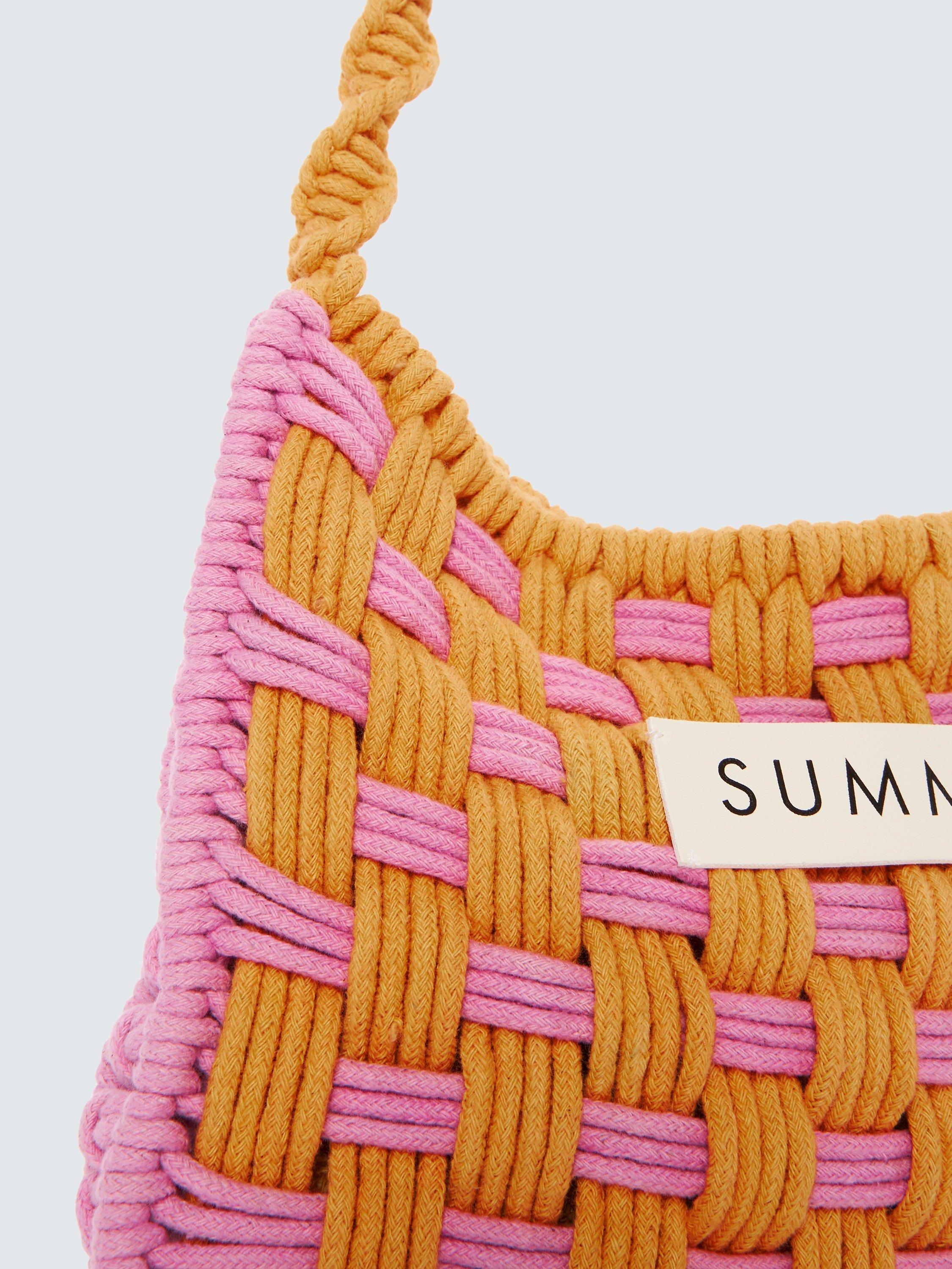 Product image 5 of 6, which shows SUMMERY Copenhagen Taci Woven Cross Body Bag, Banana