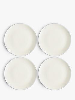 John Lewis Puritan Stoneware Side Plates, Set of 4, 21.5cm, Indigo