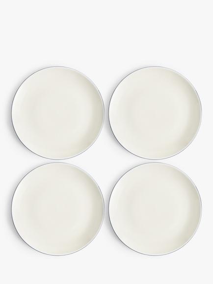 John Lewis Puritan Stoneware Side Plates, Set of 4, 21.5cm, Indigo
