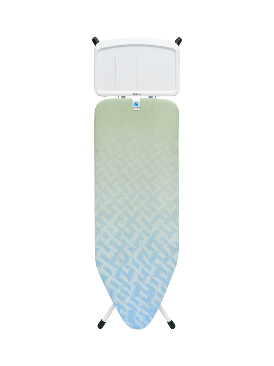 Brabantia Ironing Board C, 124 x 45cm, Solid Steam Unit Holder, Soothing Sea