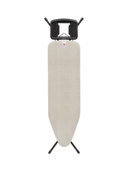 Brabantia Ironing Board B, 124 x 38cm, Solid Steam Iron Rest, Denim Grey, Denim Grey