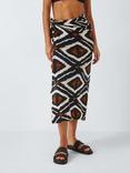 John Lewis Aztec Print Sarong, Black/Multi