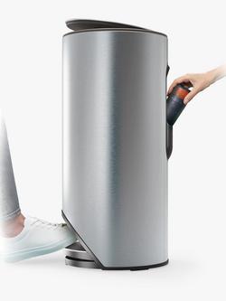 Joseph Joseph Arc Pedal Bin with Liner Pocket, 30L - view 2, Silver