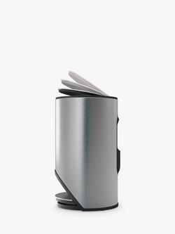 Joseph Joseph Arc Pedal Bin with Liner Pocket, 10L, Silver