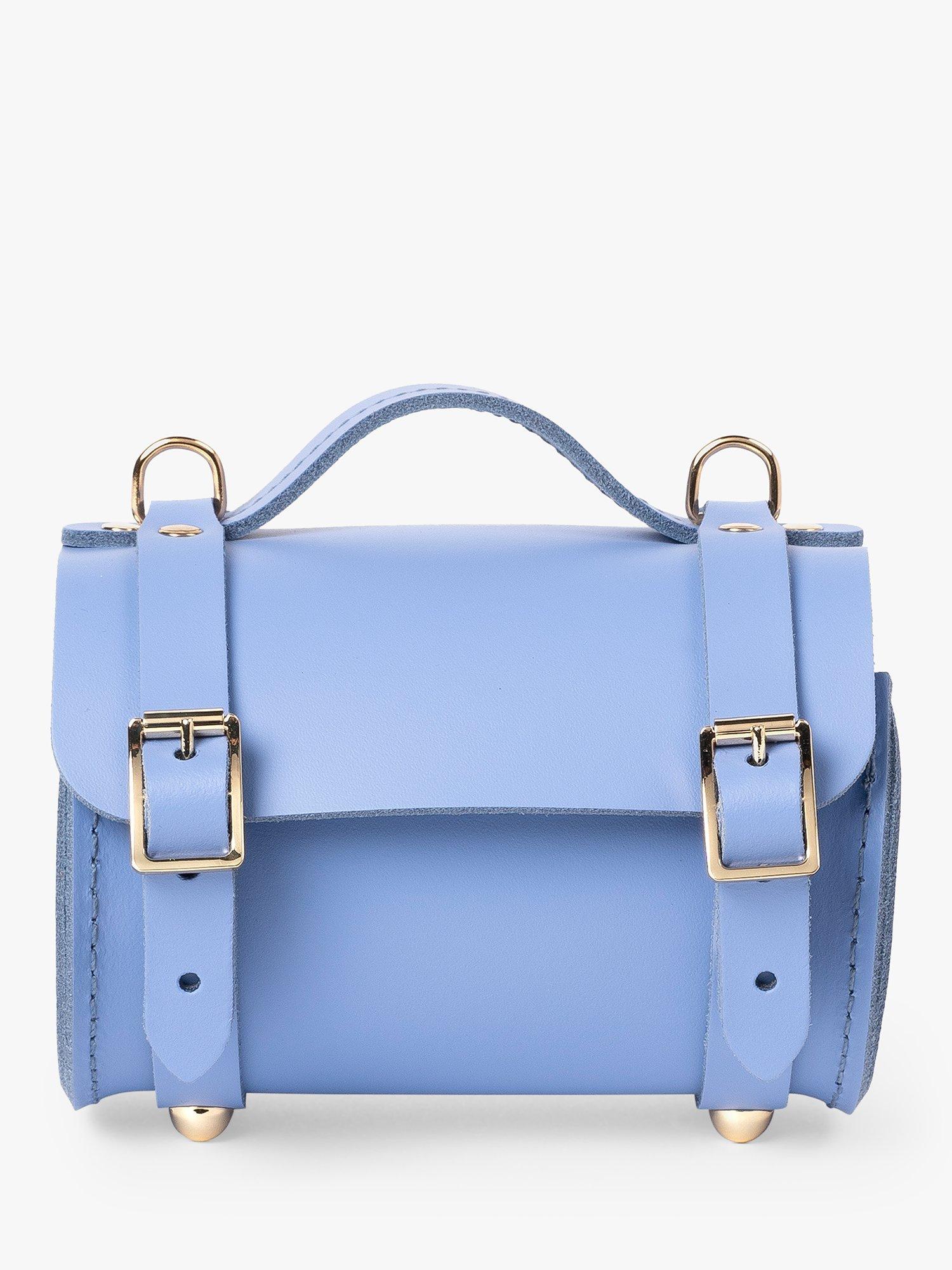 Product image 1 of 9, which shows Cambridge Satchel The Micro Bowls Leather Bag, Bluebell