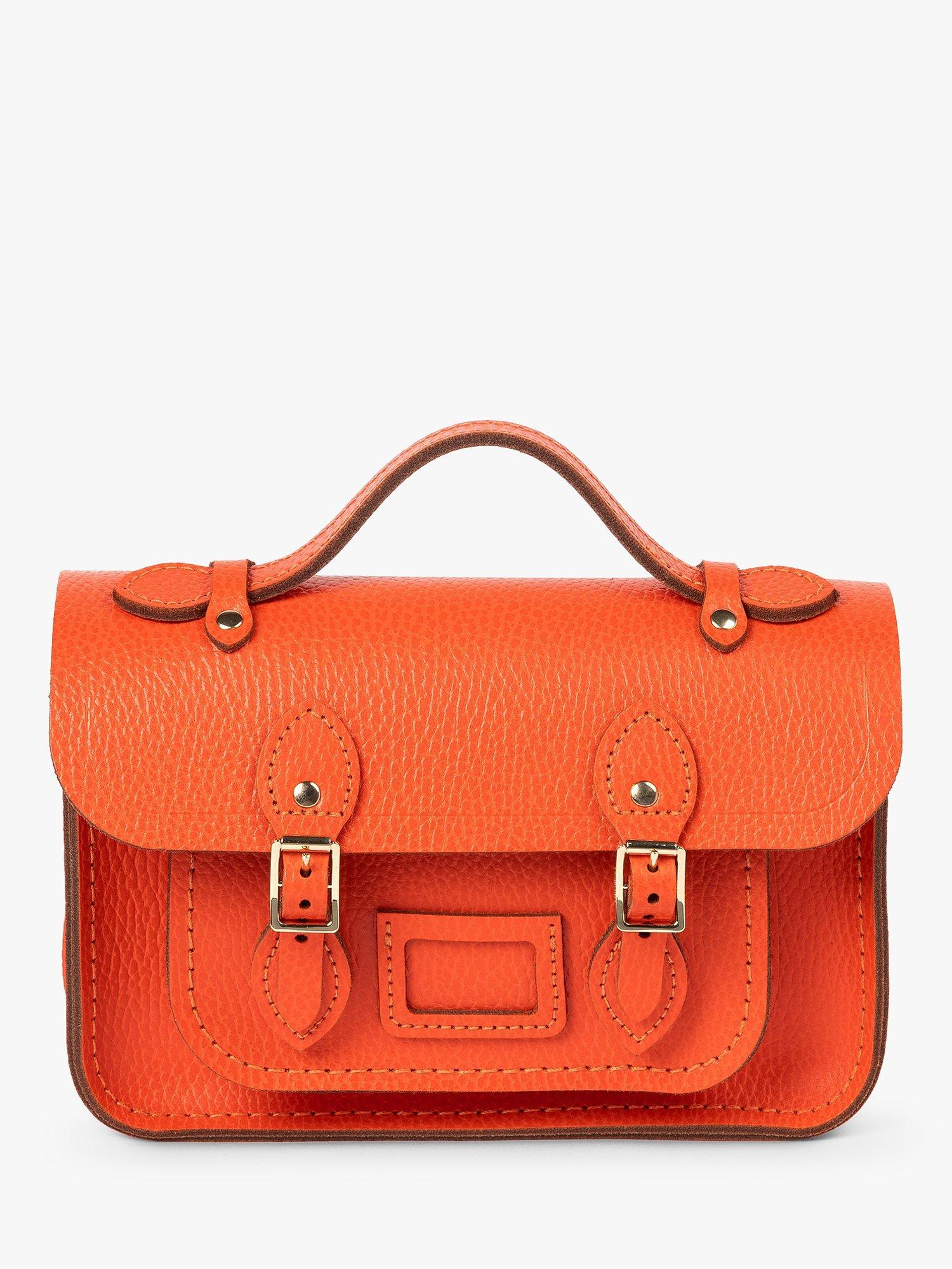 Product image 1 of 8, which shows Cambridge Satchel The Mini Leather Satchel, Orangeade Celtic Grain