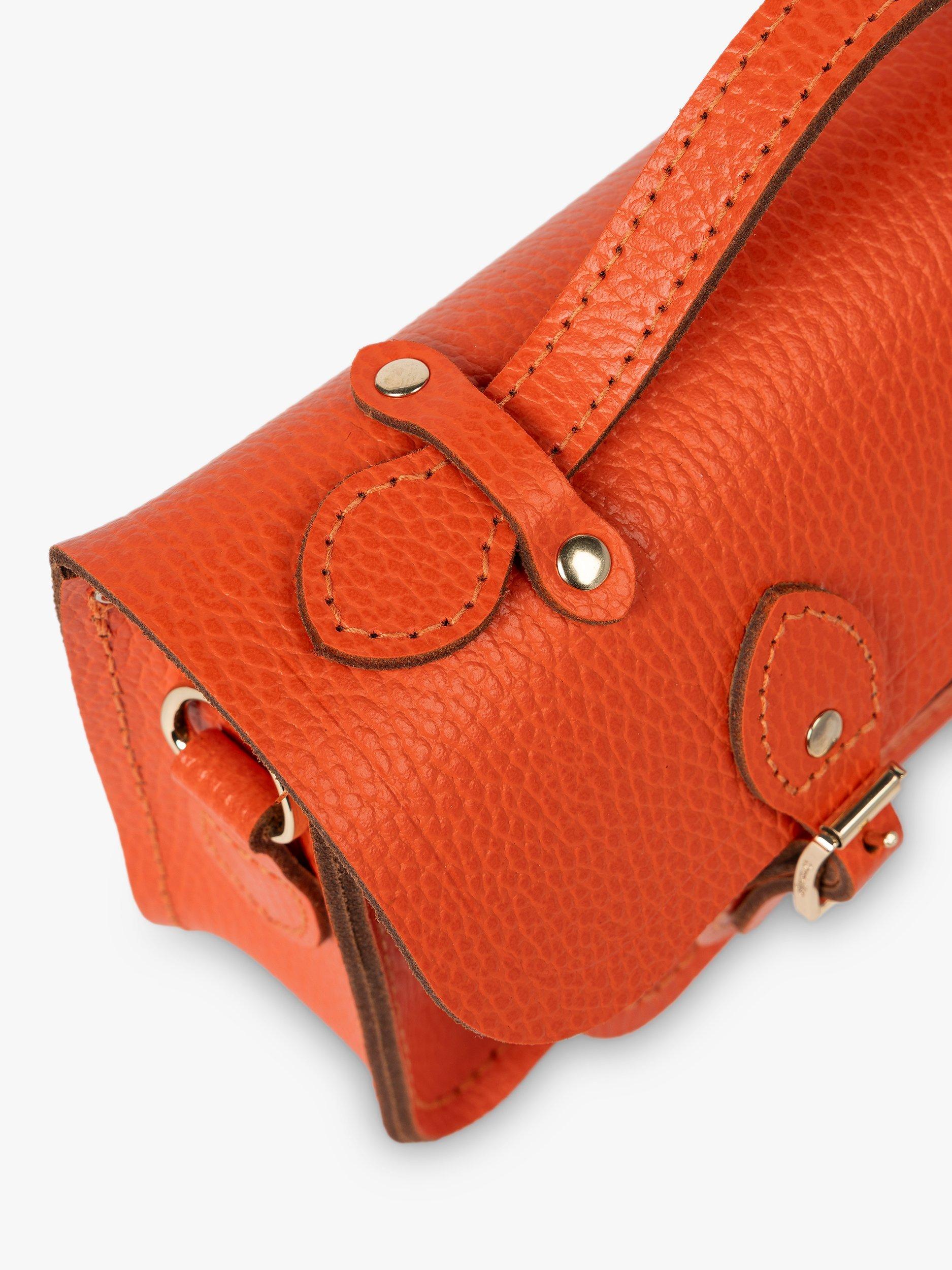 Product image 4 of 8, which shows Cambridge Satchel The Mini Leather Satchel, Orangeade Celtic Grain