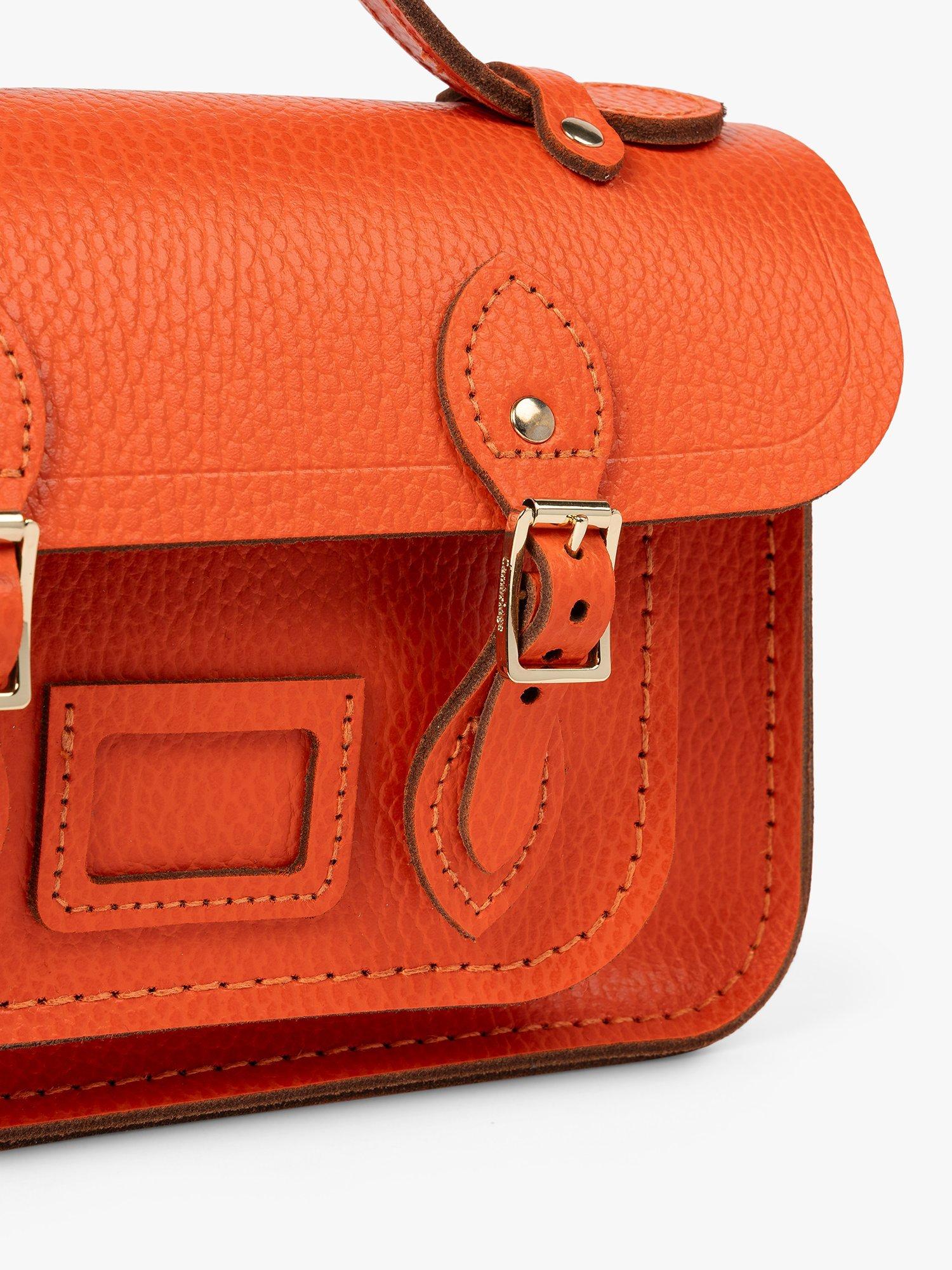 Product image 5 of 8, which shows Cambridge Satchel The Mini Leather Satchel, Orangeade Celtic Grain