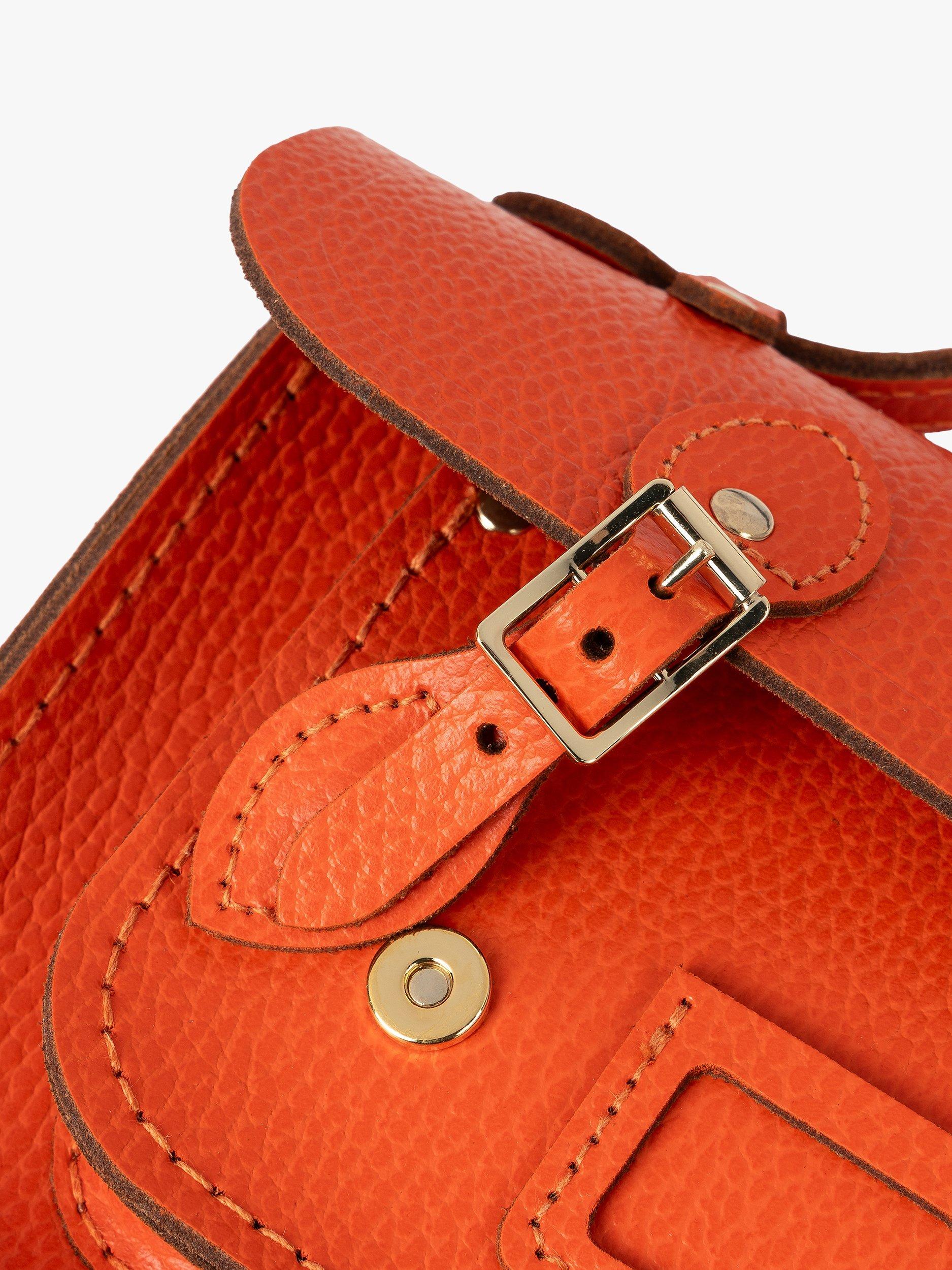Product image 6 of 8, which shows Cambridge Satchel The Mini Leather Satchel, Orangeade Celtic Grain