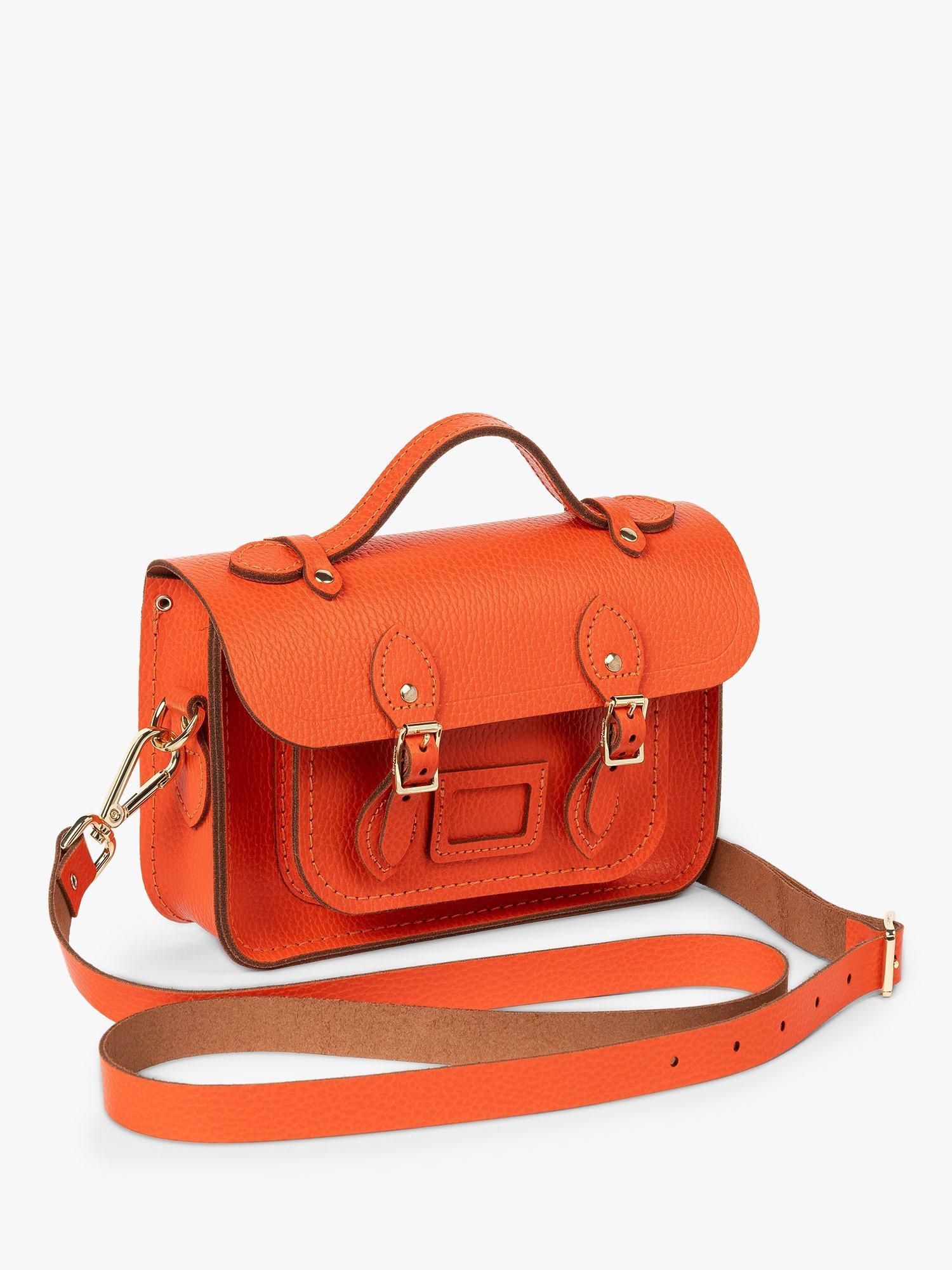 Product image 7 of 8, which shows Cambridge Satchel The Mini Leather Satchel, Orangeade Celtic Grain
