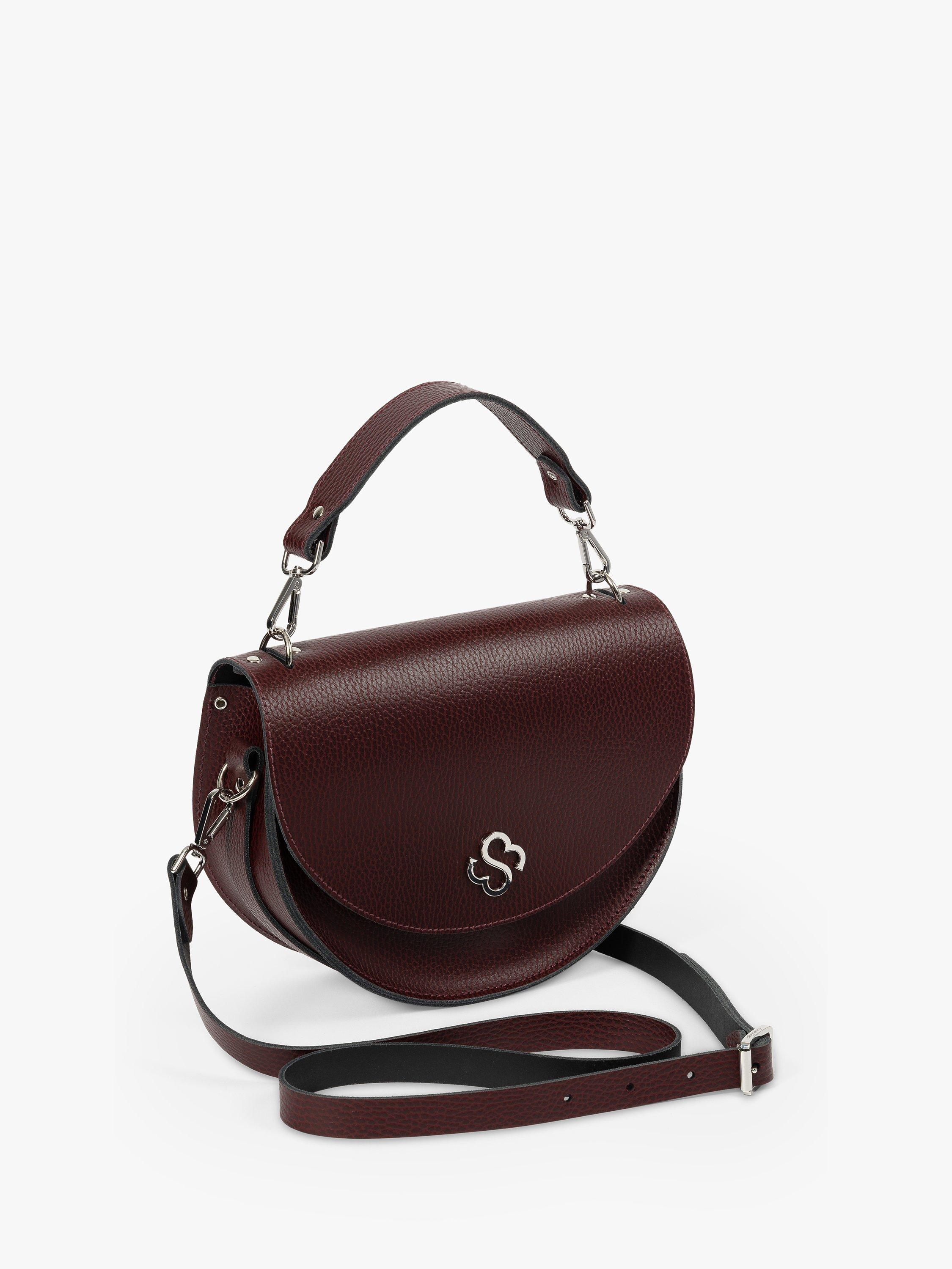 Product image 7 of 10, which shows Cambridge Satchel The Kate Leather Crossbody Bag, Oxblood Celtic Grain
