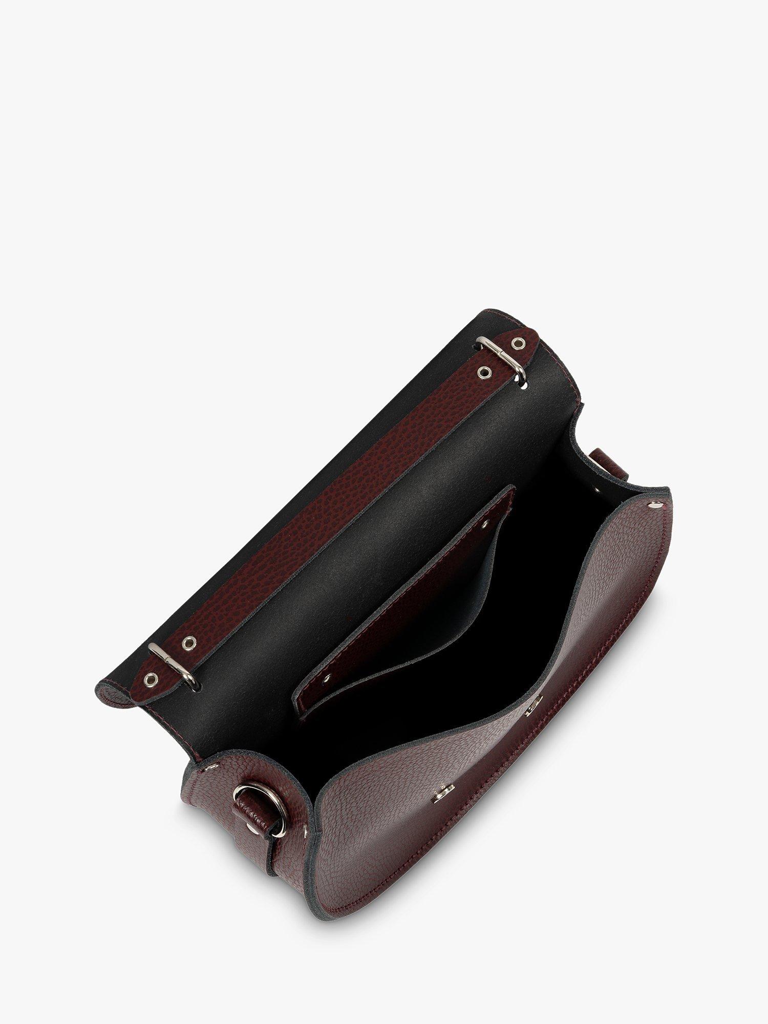Product image 8 of 10, which shows Cambridge Satchel The Kate Leather Crossbody Bag, Oxblood Celtic Grain