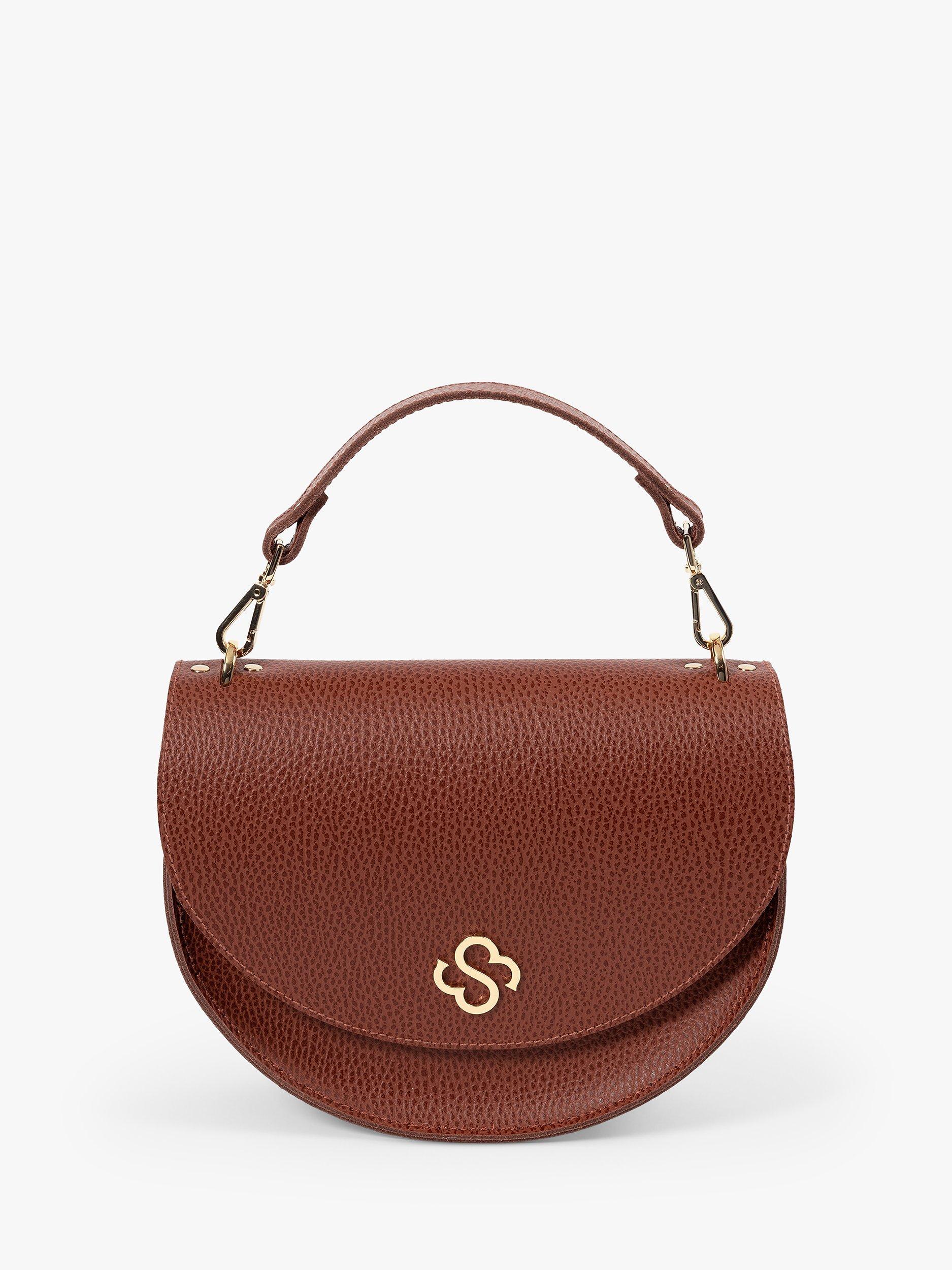 Product image 1 of 9, which shows Cambridge Satchel The Kate Leather Crossbody Bag, Bay Celtic Grain