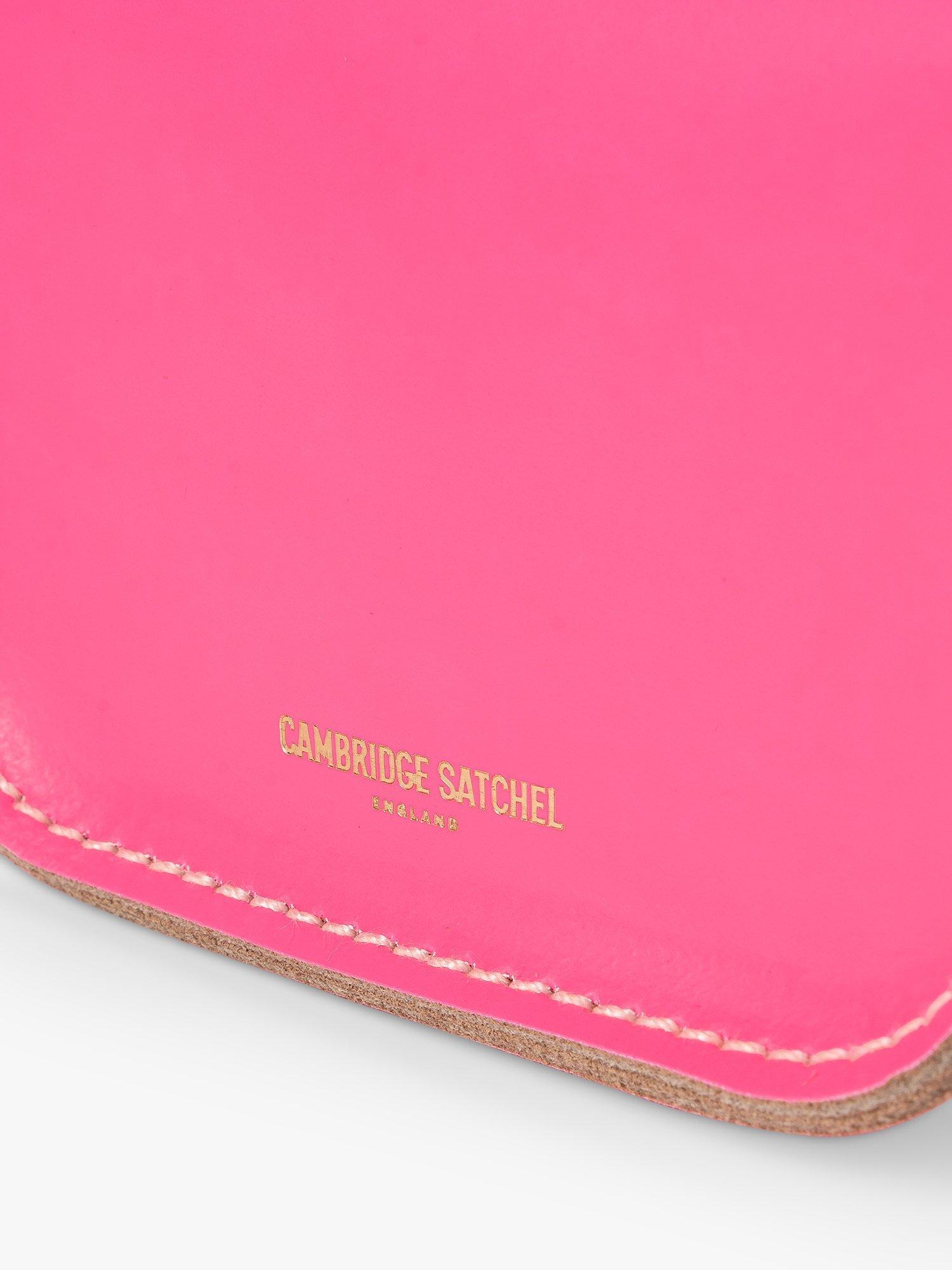 Product image 4 of 8, which shows Cambridge Satchel The Micro Satchel Leather Bag, Fluoro Pink