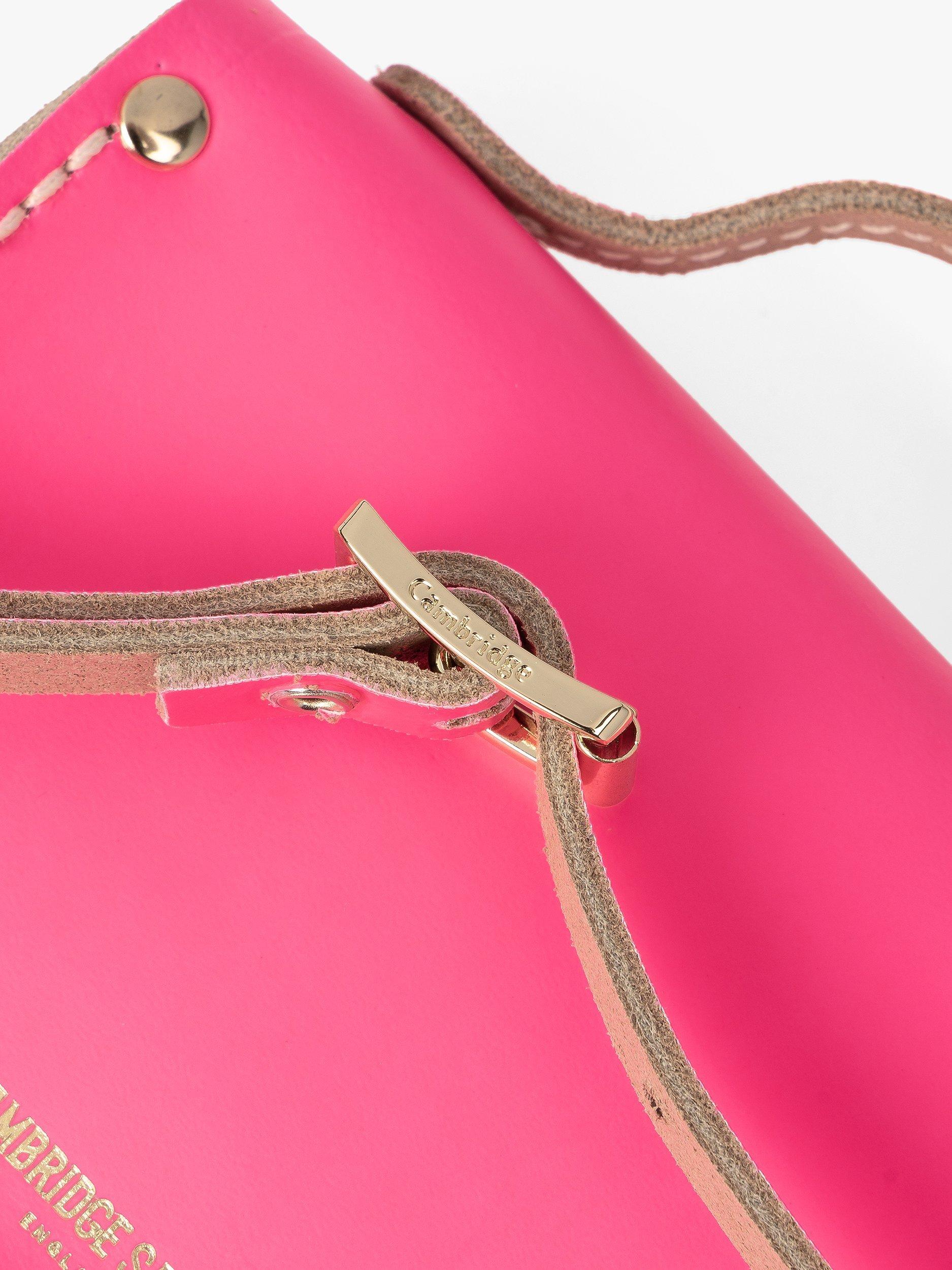 Product image 6 of 8, which shows Cambridge Satchel The Micro Satchel Leather Bag, Fluoro Pink