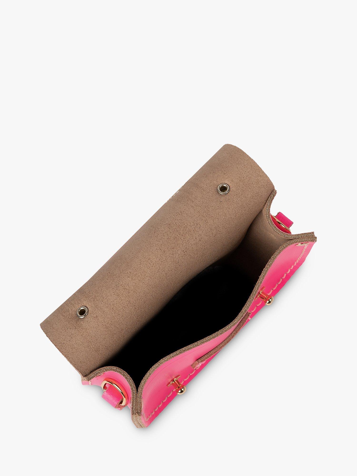 Product image 8 of 8, which shows Cambridge Satchel The Micro Satchel Leather Bag, Fluoro Pink
