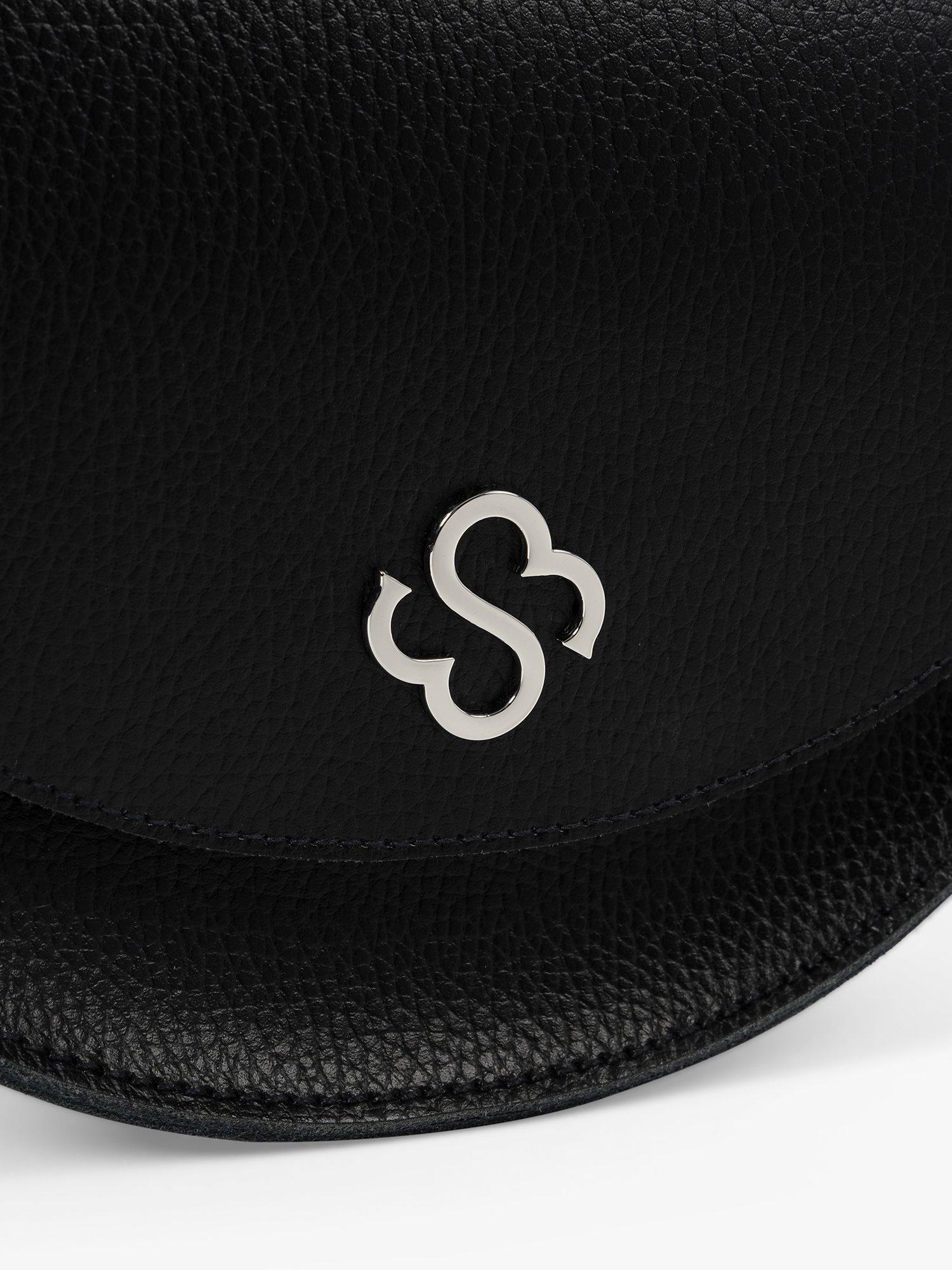 Product image 4 of 8, which shows Cambridge Satchel The Kate Leather Crossbody Bag, Black Celtic Grain