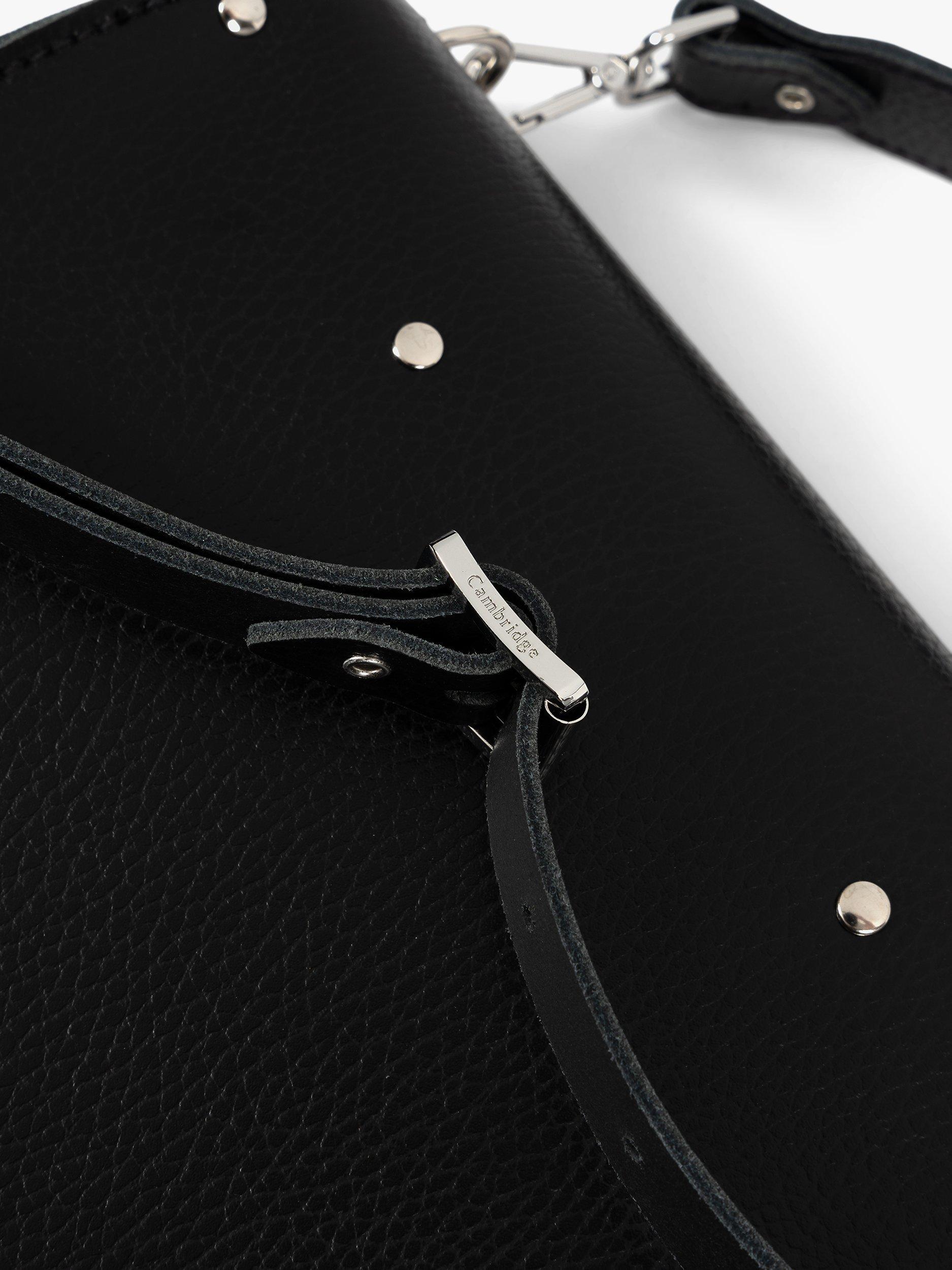 Product image 6 of 8, which shows Cambridge Satchel The Kate Leather Crossbody Bag, Black Celtic Grain